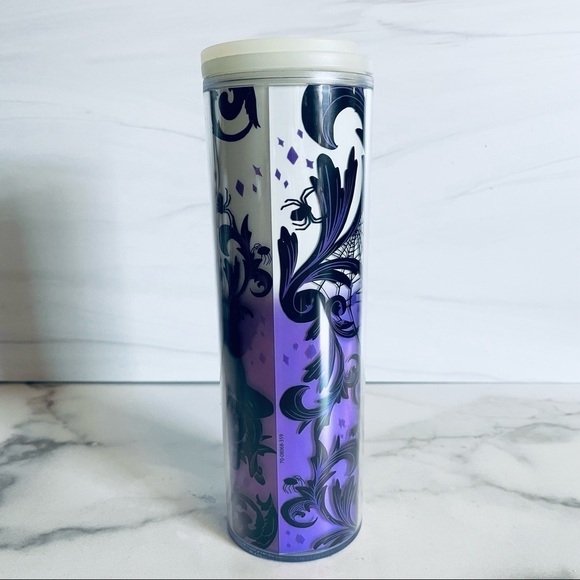 Starbucks 2021 Halloween Glow In The Dark Travel Tumbler 16 oz- Cat and Spider - Picture 3 of 5
